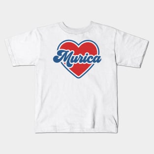 Murica: A Groovy and Patriotic 4th of July Design Kids T-Shirt